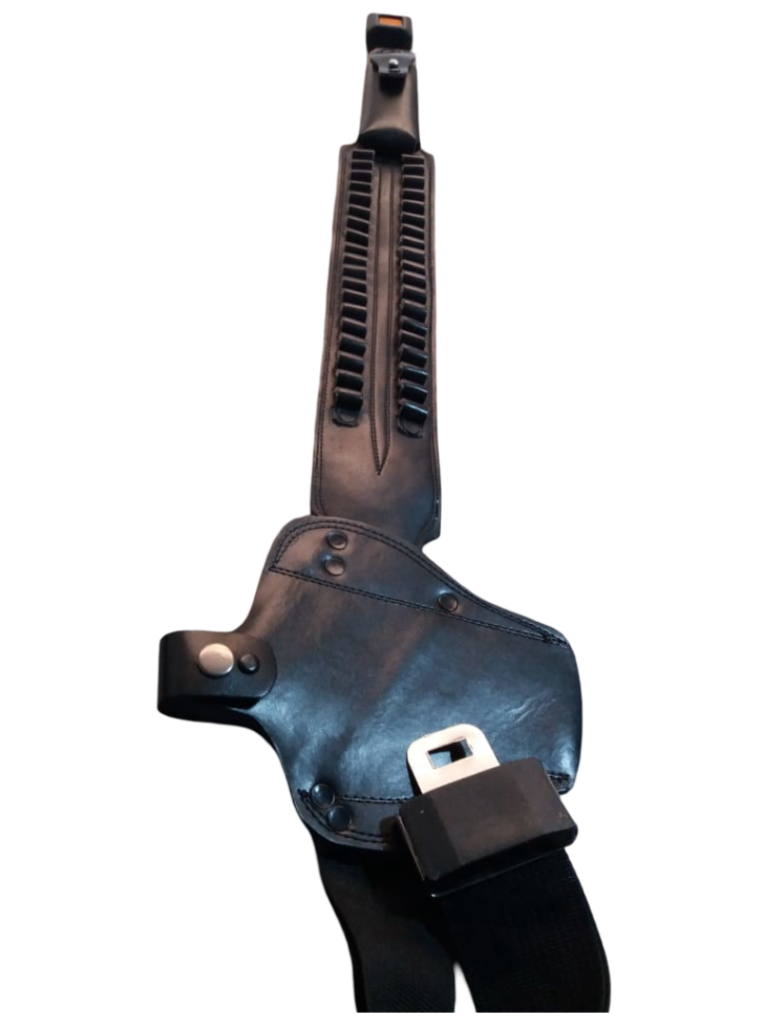 Premium leather gun holster with magazine pouch